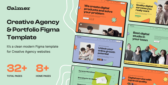 Calmer - Creative Agency & Portfolio Figma Template
