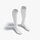 White Knee High Socks - fabric sox pair - 3DOcean Item for Sale