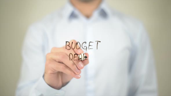 Budget Deals Writing on Transparent Screen