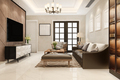 modern living room with luxury decor bookshelf and armchair - PhotoDune Item for Sale