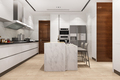 dark wood minimal kitchen with dining ba - PhotoDune Item for Sale