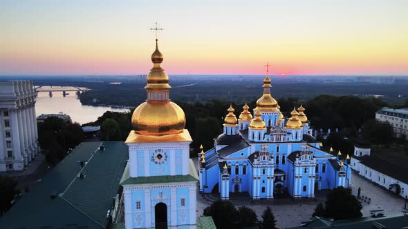 St. Michael's Golden-Domed Monastery in the Morning. Kyiv, Ukraine