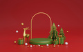 Merry Christmas banner with product display cylindrical shape. - PhotoDune Item for Sale