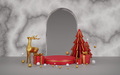 Merry Christmas banner with product display cylindrical shape. - PhotoDune Item for Sale