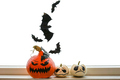 Happy Halloween background with pumpkins and bats. - PhotoDune Item for Sale