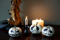 Happy Halloween background with pumpkins and candles. - PhotoDune Item for Sale