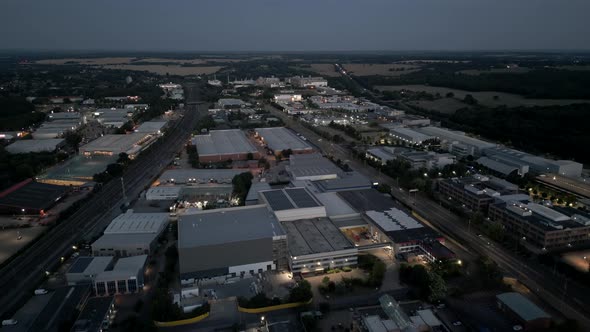 Aerial Video Industrial District Stevenage Uk