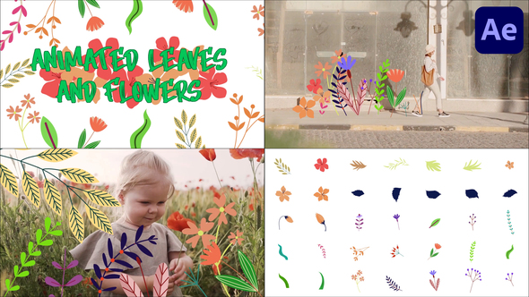Animated Leaves And Flowers for After Effects alt