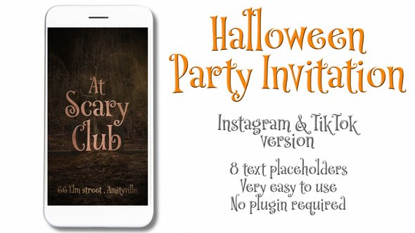 Halloween Party Invitation for Instagram & TikTok