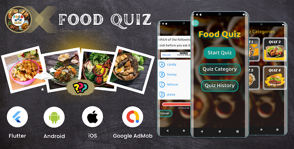 Flutter Food Quiz App for Android and IOS with AdMob