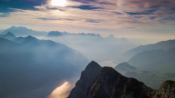 Hyperlapse of fasting haze in the Swiss alps