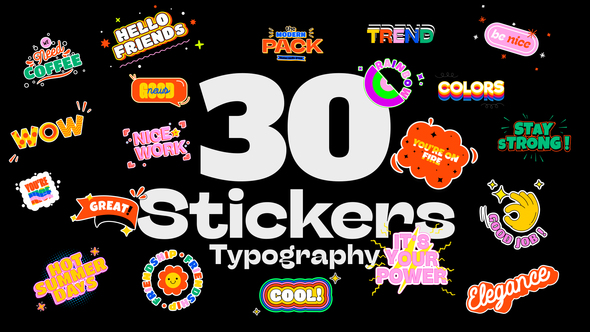 Typography Stickers Pack