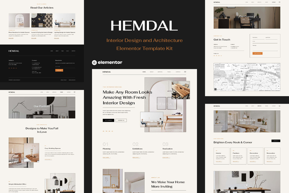 Hemdal - Interior Design & Architecture Elementor Template Kit