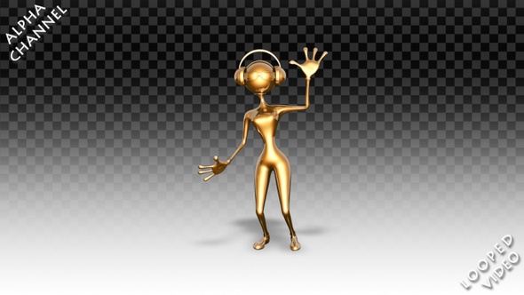 3D Gold Woman - Cartoon Jamp Dance alt