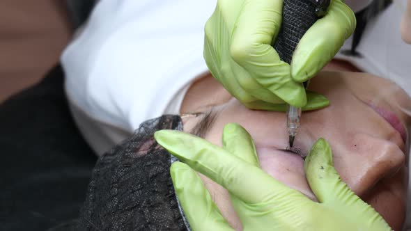 Young Woman Gets a Facial Beauty Procedure