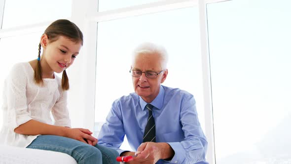 Male doctor interacting with patient