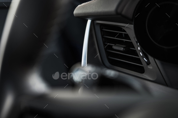 ating and Cooling Car Interior. Automotive Theme. Air Vent Close Up. Transportation Industry.