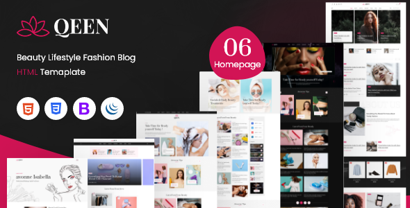 QEEN-Beauty Fashion Blogger HTML Template