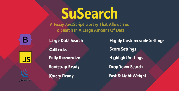 SuSearch – A Fuzzy JavaScript Search Plugin