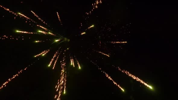 Epic Breathtaking View of Multicolored Fireworks in the Night Sky