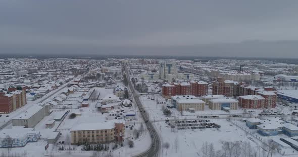 Aerial view of winter city 07