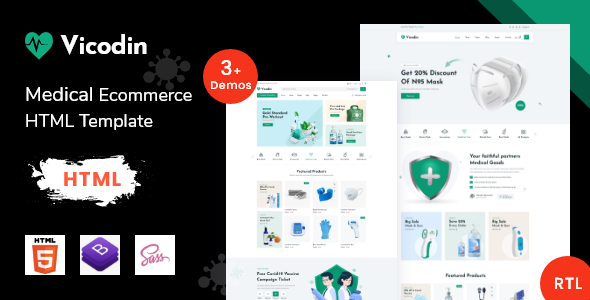 Vicodin - Pharmacy Medical Healthcare eCommerce Store Bootstrap Template