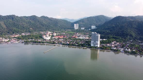 Aerial view Teluk Kumbar town