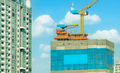 Construction site with crane and skyscraper building. Real estate industry. Crane in construction  - PhotoDune Item for Sale