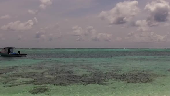 Copy space panorama of coast beach time by blue sea with sand background after sunrise