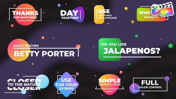 Simple Colorful Titles for FCPX alt