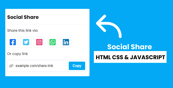 Social Share - HTML CSS JavaScript