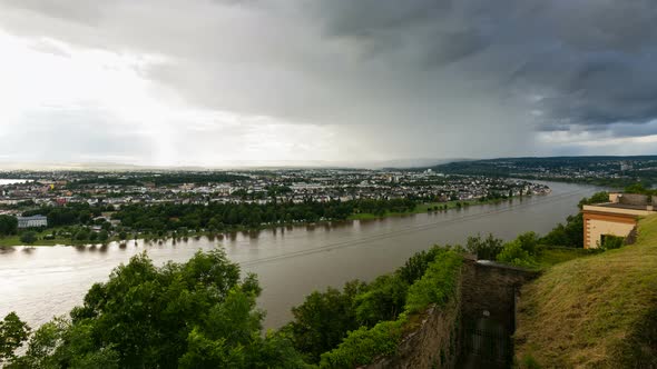 Koblenz Rhine Valley Weather Timelapse in 4K