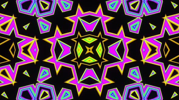 Musical Abstract Multicolored Pulsating Kaleidoscope