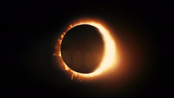 Animated abstract view of a total solar eclipse