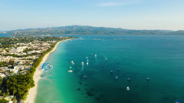 Boracay Island with White Sandy Beach Philippines