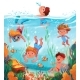 Children are Engaged in Diving - GraphicRiver Item for Sale