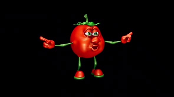 Fun Tomato  Looped Dance with Alpha Channel and Shadow