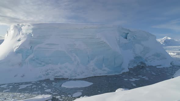 Antarctica Tabular Iceberg Aerial Drone View