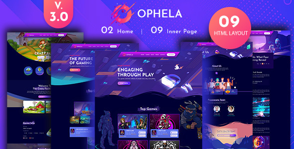 Ophela - Gaming Studio HTML Template