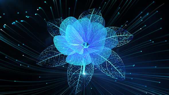 Blue Flower Tech Style Logo String