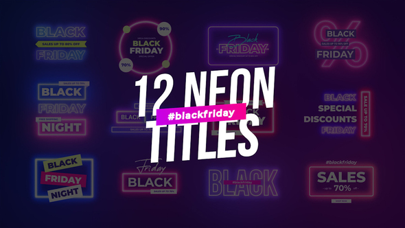Black Friday Neon Titles - Premiere Pro