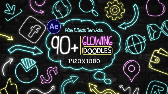 90+ Glowing Doodles Pack