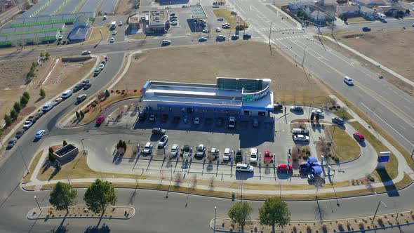 Aerial view of Car wash.