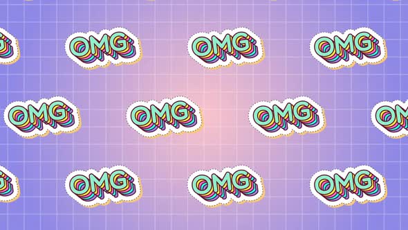 OMG Oh My God Tag Badge Text Background