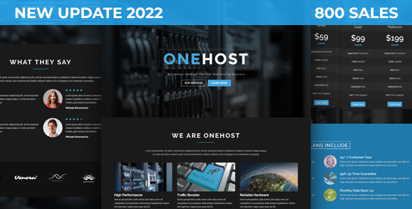 Onehost - One Page Hosting Bootstrap 5 Website Template