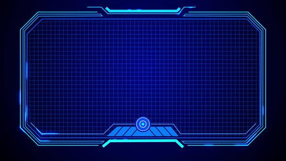 Abstract futuristic background. Blue glowing technology sci fi frame.