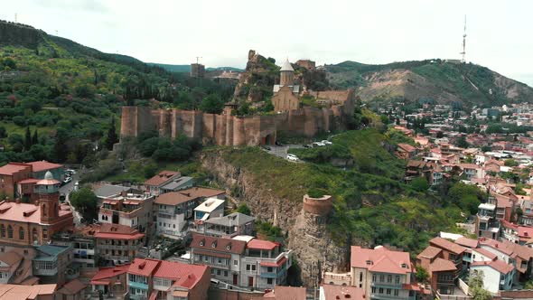 Aerial Shot of the Church in the Center of Tbilisi