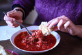 Eating National borscht ( beetroot soup ) - PhotoDune Item for Sale