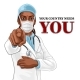 Black Woman Medical Doctor Pointing in Mask - GraphicRiver Item for Sale