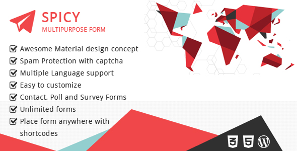 Material Based Spicy Form for Wordpress 6